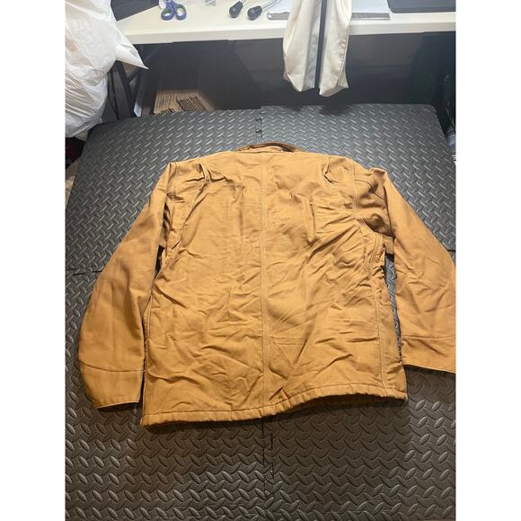 Vintage Carhartt chore jacket C001 BRN blanket lined duck coat work wear Size L - Picture 7 of 9